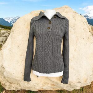 Tommy Hilfiger Women’s Long Sleeves Sweater Gray Size S/P